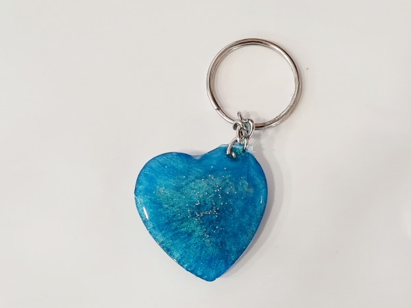 porte clé orgonite coeur bleu graine de vie